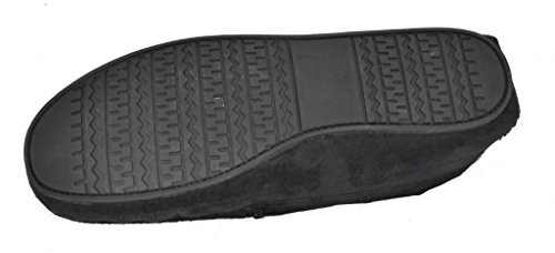 Pantuflas Dunlop estilo mocasín para hombre con forro de piel de oveja sintética, color Negro, talla 41 EU