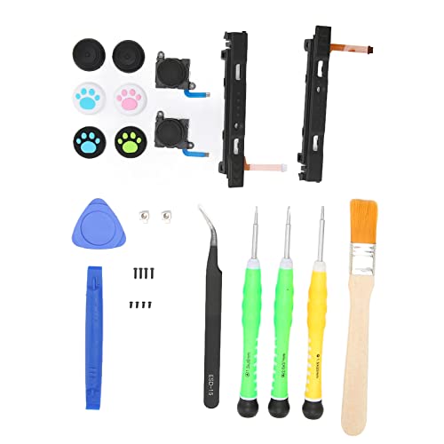 Paquete de 2 Joycon Joystick de Repuesto, Kit de Reemplazo de Joystick, Juego de Controlador con Deslizador Izquierdo Y Derecho, Hebillas de Metal Y Kit de Herramientas de Reparación para Switch Joyco
