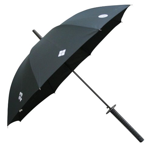 Paraguas negro de Samurai Market, con diseño japonés de Katana o espada Ninja