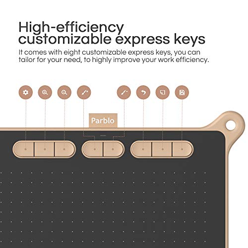 Parblo Ninos M Tableta Gráfica para Digital Dibujar, Pintar, 9X5 Pulgadas 8192 Niveles para OSU, Oficina en casa y e-Learning, con lápiz sin batería, Compatible con Android/Windows/Mac, Rosa