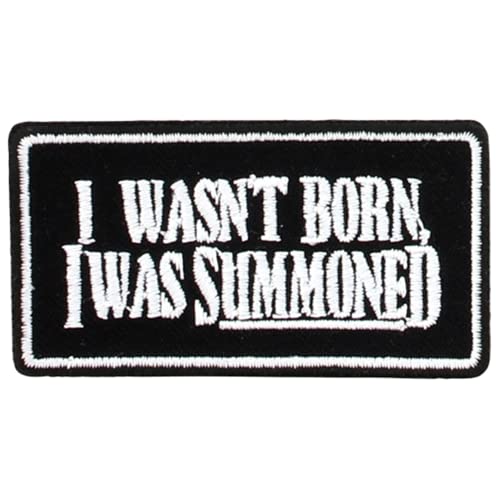 Parche con texto en inglés "I wasn't Born I was Immmoned Iron or Sew On Black Magic Demon Diablo Horror Goth Heavy Metal Grunge Alternativa Alt Emo Punk Oculto
