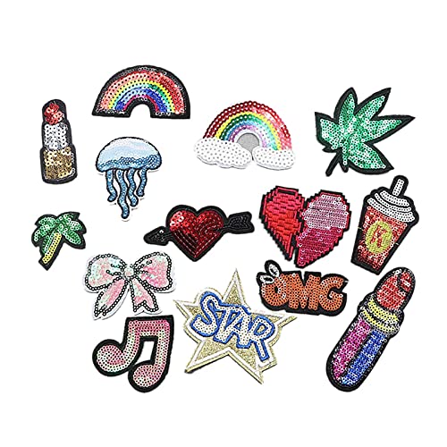 Parche de Ropa Coser en el parche de labio de lentejuelas Hierro corazón en las insignias de letras Pegatinas de ropa baratos parches bordados for ropa Apliques de Costura ( Size : Xw - 684 )