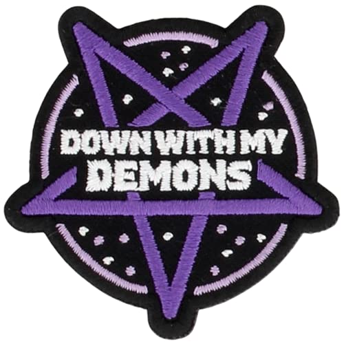 Parche para planchar o coser con mis demonios Diablo Pentagrama Star Witch Purple Goth Emo Pagan Wiccan Grunge Alt Regalos Personalizar Único