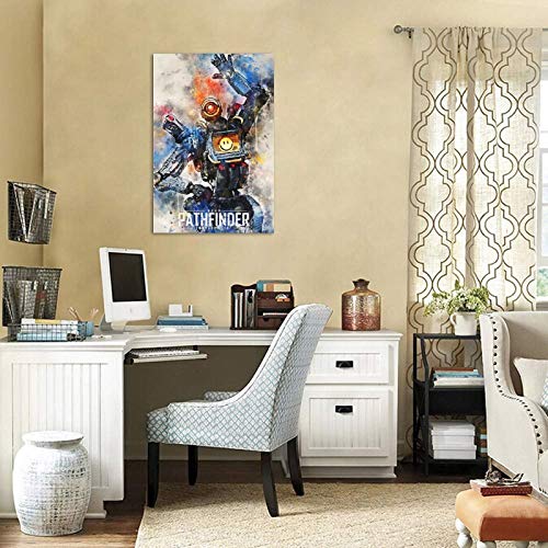 Pathfinder Apex Legends - Lienzo decorativo para pared para sala de estar, baño, decoración de pared, dormitorio, decoración de oficina, cocina, decoración del hogar, 50 x 75 cm
