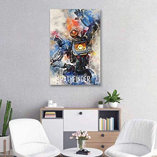 Pathfinder Apex Legends - Lienzo decorativo para pared para sala de estar, baño, decoración de pared, dormitorio, decoración de oficina, cocina, decoración del hogar, 50 x 75 cm