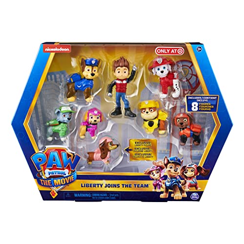 PAW PATROL Liberty Joins The Team Paquete de Regalo de 8 Figuras con Figura Coleccionable Exclusiva, Juguetes para niños a Partir de 3 años