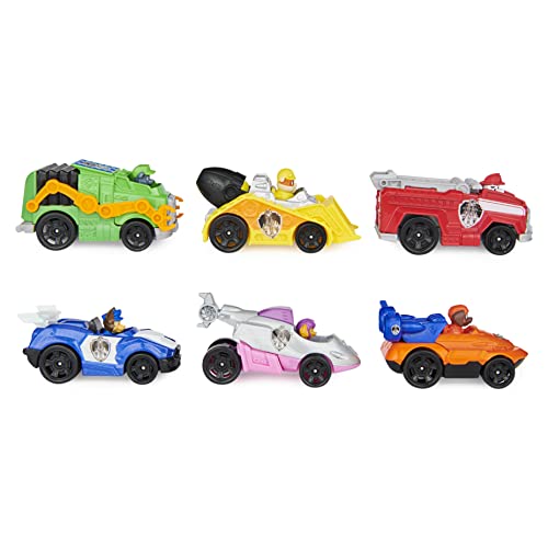 PAW PATROL True Metal Movie Gift Pack of 6 Collectible Die-Cast Toy Cars, 1:55 Scale, Kids’ Toys for Ages 3 and up La Patrulla Canina-6 Vehículos Verdadero, Multicolor (Spin Master 778988330784)