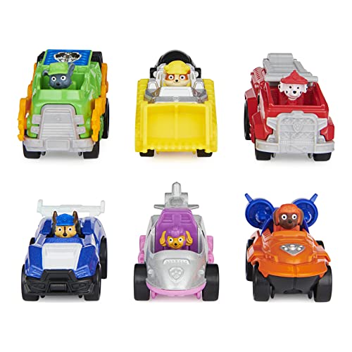 PAW PATROL True Metal Movie Gift Pack of 6 Collectible Die-Cast Toy Cars, 1:55 Scale, Kids’ Toys for Ages 3 and up La Patrulla Canina-6 Vehículos Verdadero, Multicolor (Spin Master 778988330784)
