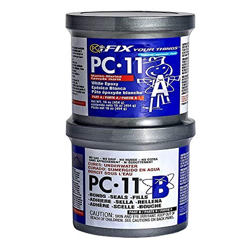 PC-Products PC-11 Pasta adhesiva epoxi, grado marino de dos partes, 1 libra en dos latas, blanco apagado 160114