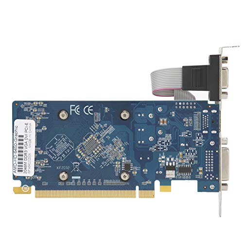 PCI Express 3.0 DDR3 64 bits Tarjeta Gráfica para Computadoras de Escritorio, HD6450 2G Tarjeta de Video con Chip para AMD para Ordenadores, Tarjeta Gráfica Silenciosa para Juegos