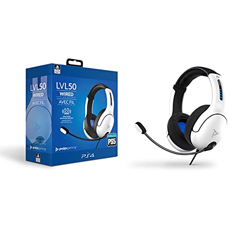PDP LVL50 Cableado Headset PS4 Blanco