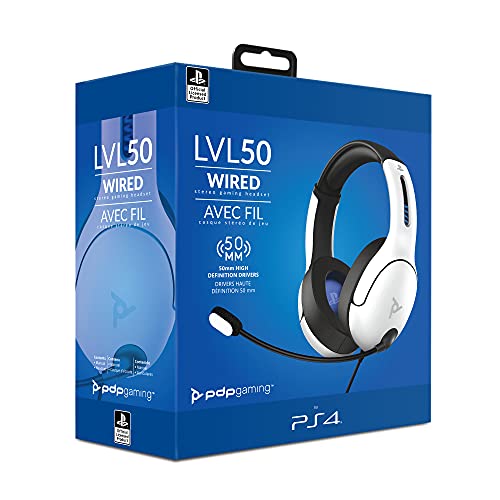PDP LVL50 Cableado Headset PS4 Blanco