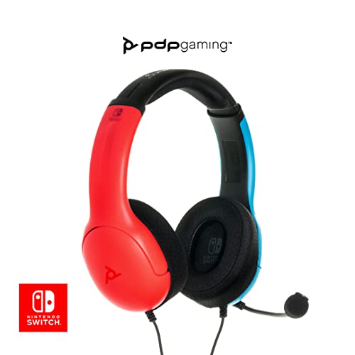 PDP Lvl50 Cableado Headset Ps4 Negro + Lvl40 NS Auriculares Estéreo con Cable, Azul/Rojo