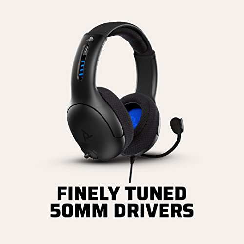 PDP Lvl50 Cableado Headset Ps4 Negro + Lvl40 NS Auriculares Estéreo con Cable, Azul/Rojo