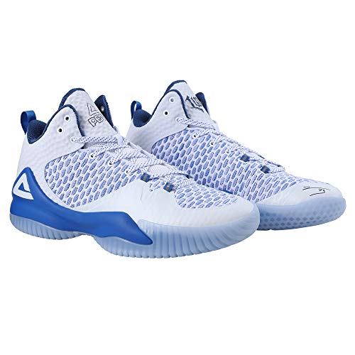 Peak - Zapatillas de baloncesto para hombre, transpirables, antideslizantes, acolchadas al aire libre, Azul (blanco, azul), 43 EU