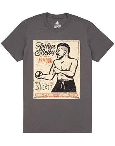 Peaky Glericers T Shirt Hombre Adultos Arthur Shelby Poster Boxing Club Grey Top L