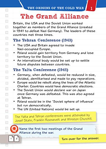 Pearson REVISE Edexcel GCSE (9-1) History Superpower relations & the Cold War Revision Cards: (with free online Revision Guide and Workbook) for home ... 2022 exams (Revise Edexcel GCSE History 16)