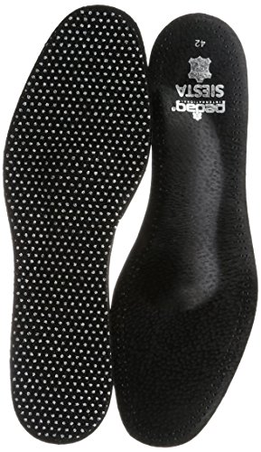 Pedag Siesta Plantillas de cuero negro para Zapatos de tacón, zapatos de tacón y estrecho botas. flexible Senk y soporte de pié, Carbón activado contra Olor de pies - Negro, 39 EU