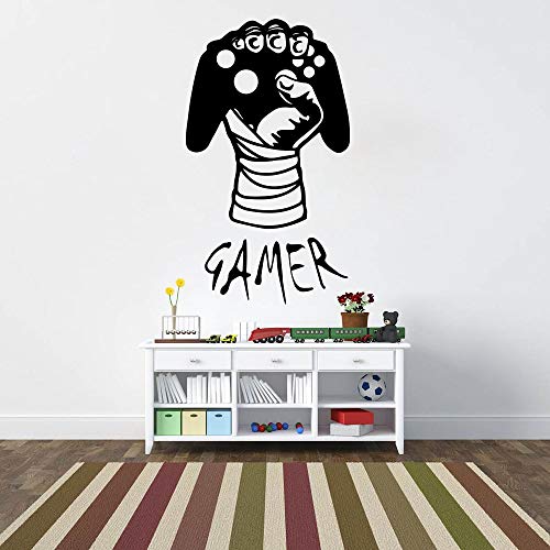 Pegatina de pared Gamer Hand Video Game Wall Sticker,Playroom Boy Room Gaming Xbox Ps4 Game Controller Wall Decal Vinyl Home Decor 45cmx28cm