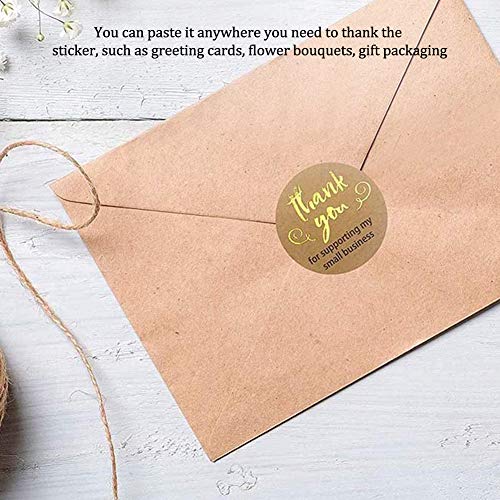 Pegatinas redondas para hornear, con texto en inglés "Kraft Thank You for Supporting My Small Business por rollo, 500 unidades por rollo, pegatinas de regalo autoadhesivas
