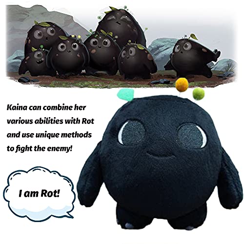 Peluche Kena Rot de 7,9 Pulgadas, Spirit Bridge, el Mismo muñeco de Peluche Suave Relleno de Juego, Elfo Negro, Regalos de Felpa Rellenos para niños, niñas y fanáticos de los Juegos