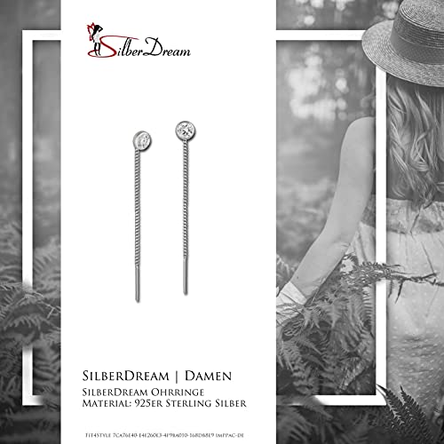 Pendientes SilberDream para mujer con de plata de ley 925 con circonitas blancas de3 mm SDO5963W