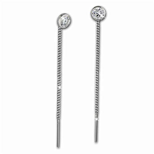 Pendientes SilberDream para mujer con de plata de ley 925 con circonitas blancas de3 mm SDO5963W