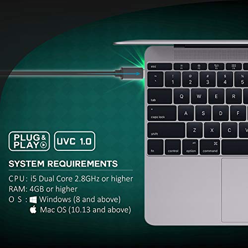 pengo Capturadora HDMI a USB Tipo-C 3.0 (UVC 1.0), Capturadora de Video y Audio 1080p@60fps/720p@60fts/480@60fps, para Xbox/PS/Switch/DSLR/Cámaras. Compatible con Win/Mac OS. (No HDCP/No 1080i)