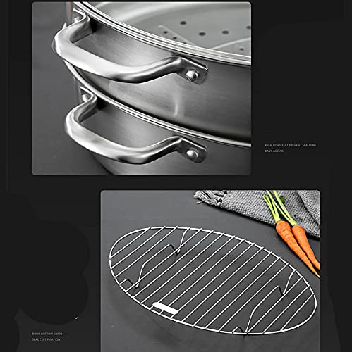 Pequeño de cocción al vapor/olla de sopa/vapor 304 Acero inoxidable Hogar al vapor de peces Artifact Oval Steamer Steam Pot 38cm