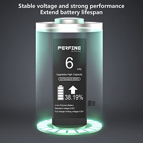 Perfine 2370mAh Bateria para iPhone 6 (A1549, A1586, A1589) con Kit de reparación