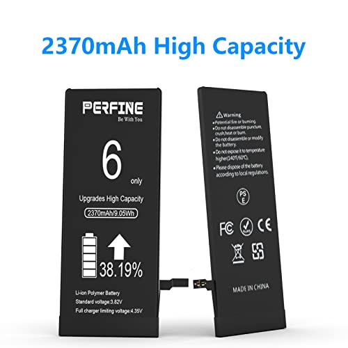 Perfine 2370mAh Bateria para iPhone 6 (A1549, A1586, A1589) con Kit de reparación