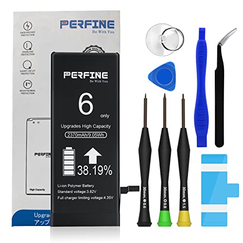 Perfine 2370mAh Bateria para iPhone 6 (A1549, A1586, A1589) con Kit de reparación