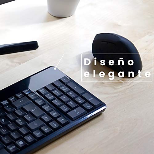 Perixx PERIBOARD-220 Teclado con Cable USB y Teclas Multimedia, Tamaño Compacto 398x145x32mm, Español QWERTY