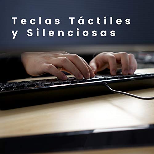 Perixx PERIBOARD-220 Teclado con Cable USB y Teclas Multimedia, Tamaño Compacto 398x145x32mm, Español QWERTY