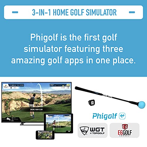 PHIGOLF Simulador de Juego de Golf Inteligente para Dispositivos móviles y domésticos con Palo de oscilación - Edición WGT