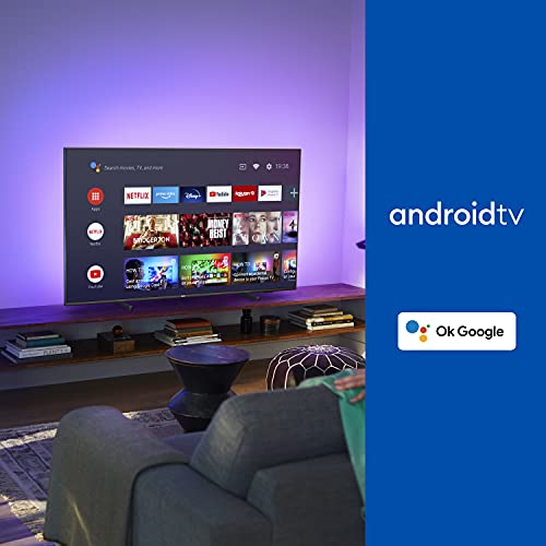 Philips 50PUS7906 / 12 Android TV LED 50 Pulgadas, Smart TV 4K con Ambilight, Imagen HDR Vibrante, Visión Dolby cinematográfica y Sonido Atmos, Compatible con Google Assistance y Alexa, Negra