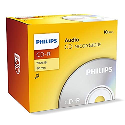 Philips CD-R CR7A0NJ10/00 - (700 MB, 80 min), paquete de 10 unidades