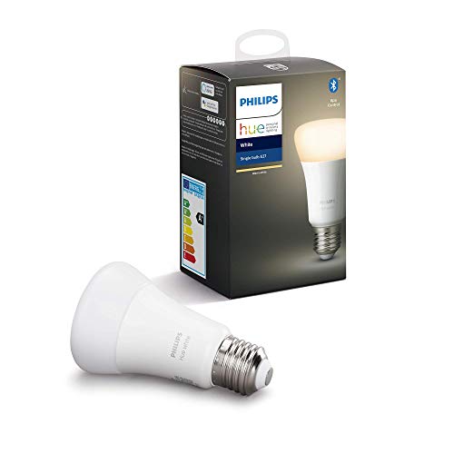 Philips Hue - Bombilla inteligente, E27, Luz cálida regulable, 9W, Compatible con Alexa y Google Home - Pack de 1 Bombilla LED inteligente