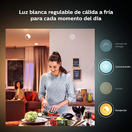 Philips Hue - Bombilla inteligente, E27, Luz cálida regulable, 9W, Compatible con Alexa y Google Home - Pack de 2 Bombillas LED inteligentes