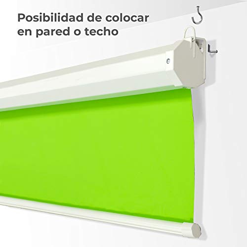 Phoenix Technologies – Pantalla Chroma Verde para Streaming y Fotografia Profesional, Fondo Interactivo, No Reflectante, Antiarrugas, Fijación Techo o Pared, 2 x 2.5 Metros
