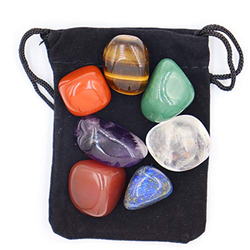 Piedras de chakra de cristal, que pueden usarse como gemas dignas de atención durante la meditación y la meditación de equilibrio (7 juegos)