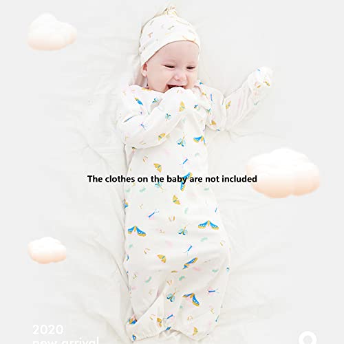 Pijama Invierno bebé, Saco de Dormir Invierno bebé, Paquete de 3 Ropa para Dormir + 3 Gorros para ecién Nacida, niño, niña de 0 a 6 Meses, 78 * 22cm, Mangas Largas, algodón