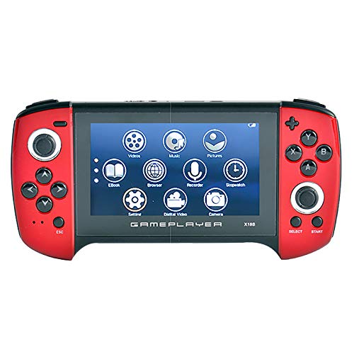 Pineapplen Consola de Videojuegos Consola de Videojuegos Retro X18Plus Consola de Juegos PortáTil de Mano Dual Rocker de 4.3 Pulgadas (Rojo)