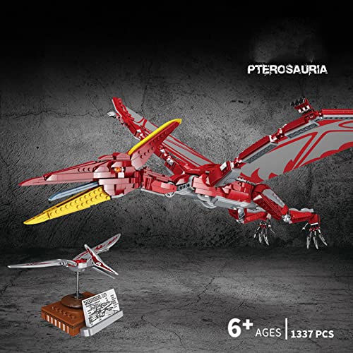 PINFU Juego de Juguetes de Dinosaurio, Bloques de construcción para niños y niñas, Juguetes educativos para Construir un pterodáctilo para niños de 5 6 7 8 9 10 11 12 años de Edad