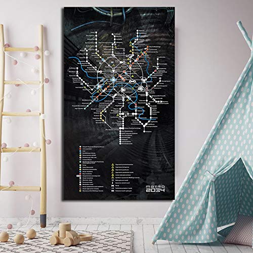 Pintura Lienzo Metro 2033 Prague Map Last Light Game Posters Obras De Arte Impresiones En Lienzo Arte De La Pared Imagen Para Sala De Estar Decoración Para El Hogar Pinturas 50 * 70cm