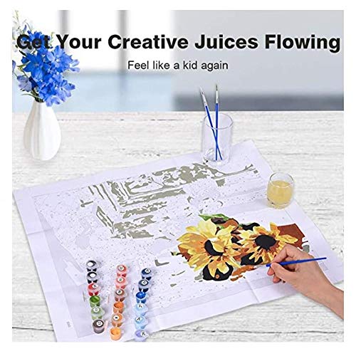 Pintura por numeros para Adultos e Ni?os, Perro Labrador Pet Animal Head Black Water Wet Juegos de Pintura por números-Sin Marco