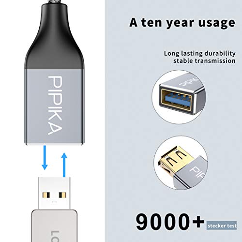 PIPIKA Cable Alargador USB 3.0 [2M], Cable Extension USB 3.0 Tipo A Macho A Hembra Alta Velocidad 5 Gbps para Mouse,Teclado,Pendrive,TV,Concentrador,Impresora,Computadora, Cámara, Gafas VR, Otros