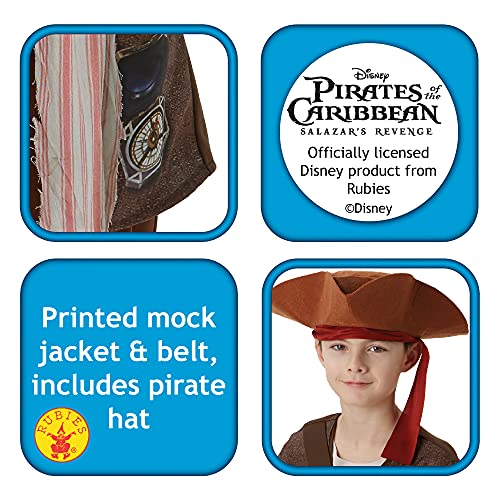 Piratas del Caribe - Disfraz de Jack Sparrow para niños, infantil 5-6 años (Rubie's 630788-M)
