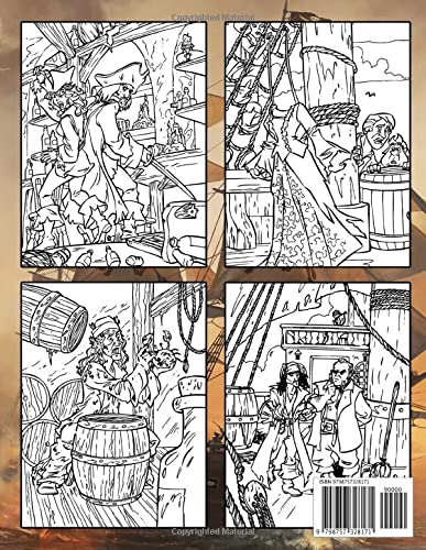 Pirates Of The Caribbean Coloring Book: Amazing gift for All Ages and Fans with High Quality Image.– 30+ GIANT Great Pages with Premium Quality Images.