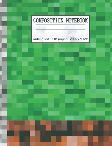 Pixel Gamer Composition Notebook: Wide Ruled Paper Notebook Journal | Gaming style Art Pattern | Soft Matte blank Lined Workbook Great Back to School Gift idea for Teens girls kids Students Boys.